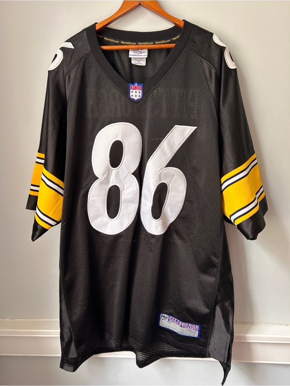 ALBERTS GIFTS NFL FOOTBALL PITTSBURGH STEELERS #86 XXL SEWN EMBROIDERED JERSEY